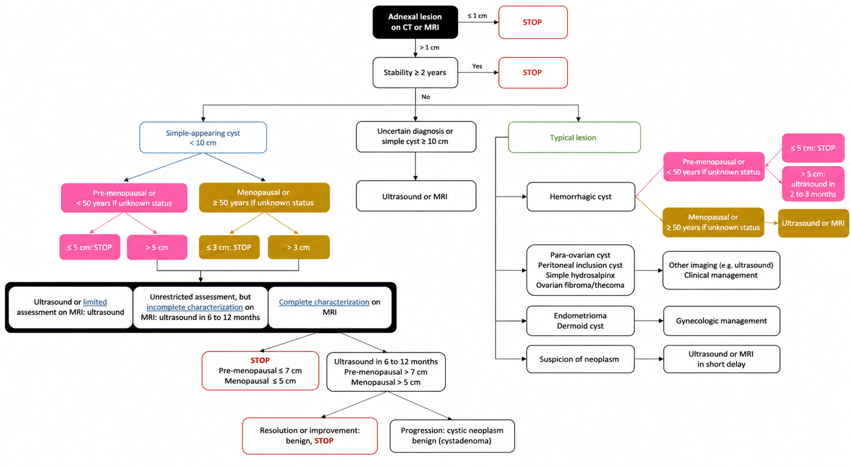 Adnexal lesions (CT/MRI)